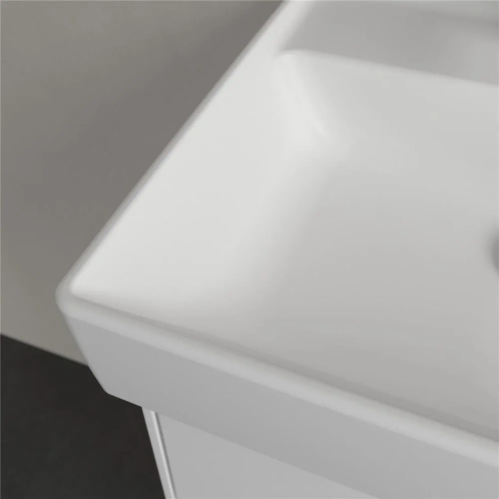 VILLEROY &amp; BOCH Collaro závesné umývadielko s otvorom, bez prepadu, 500 x 400 mm, Stone White, s povrchom CeramicPlus, 433451RW