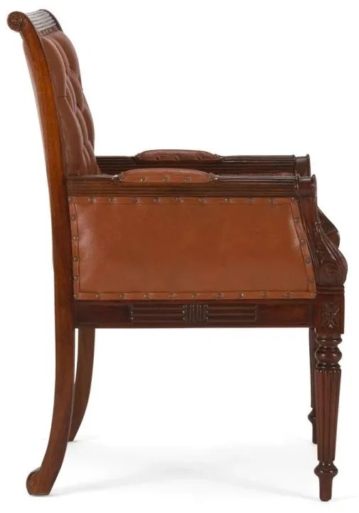 furniture-nabytek.cz - Kancelárske kreslo Camford II, masívna pravá koža, lakované, hnedé