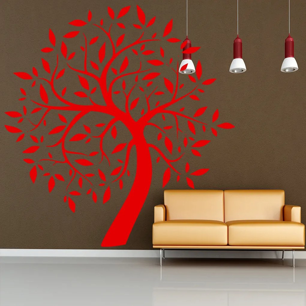 Veselá Stena Samolepka Listnatý strom Farba: fialová, Veľkosť: 60 x 60 cm