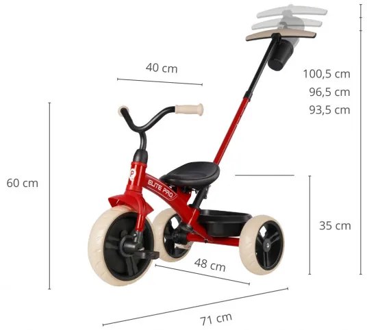 Trojkolka Qplay Elite Pro červená