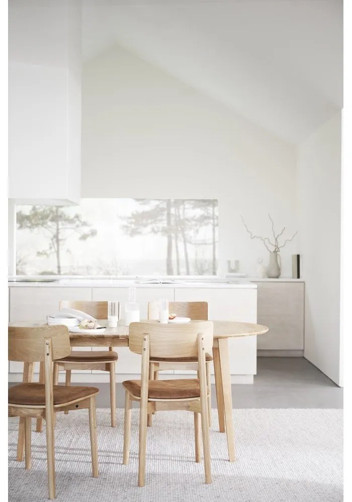 Jedálenská stolička z imitácie kože v koňakovohnedo-prírodnej farbe v súprave 2 ks Wolcott – Rowico