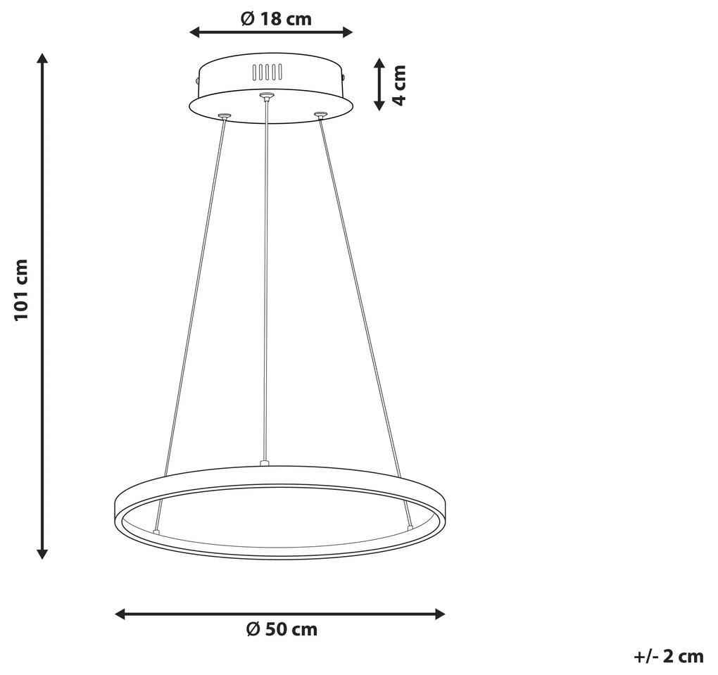 Závesná kovová LED lampa ø 50 cm ružovozlatá JORDAN Beliani
