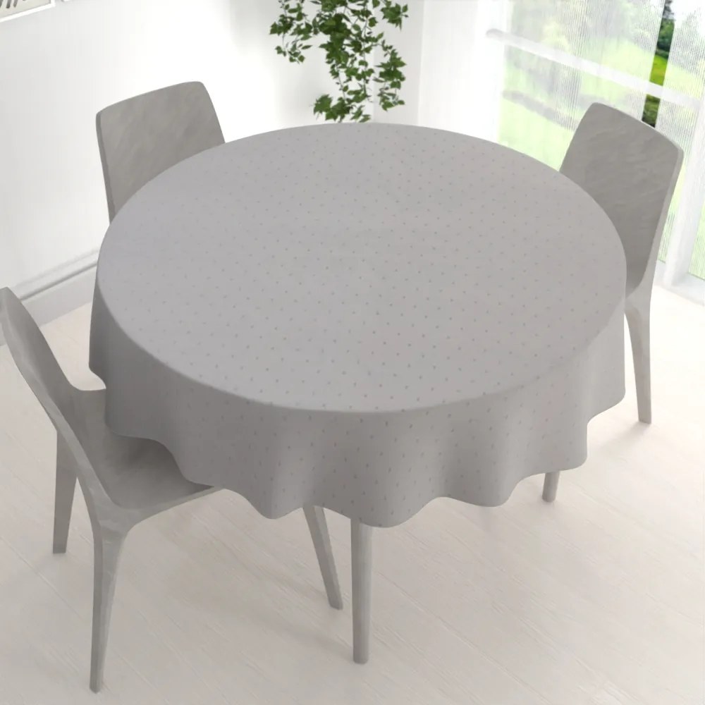 Biante Teflónový okrúhly obrus TF-080 Obdĺžničky na sivom Ø 80 cm