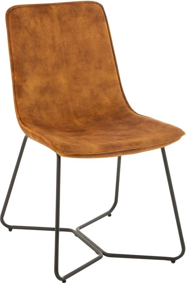 Okrová zamatová jedálenská stolička Chair Isabel Ochre - 64*47*89cm