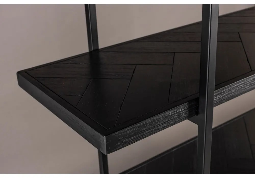 Čierna knižnica v dekore exotického dreva 140x146 cm Class - Dutchbone