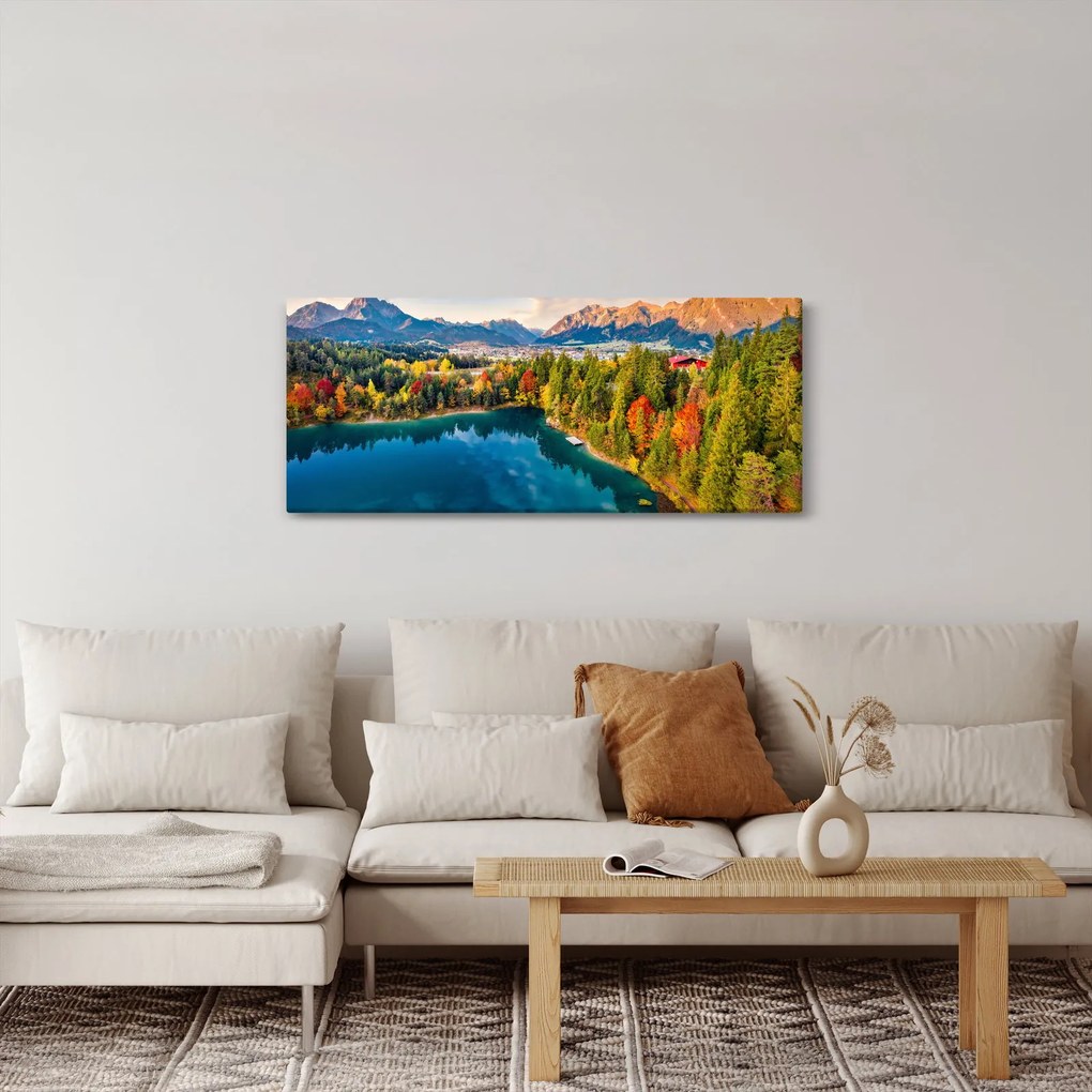 Obraz - Jazero Urisee, Rakúsko (120x50 cm)