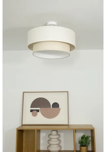 Prisadené stropné svietidlo NATIA, 1×E27/60W/230V, priemer 45 cm, krémové