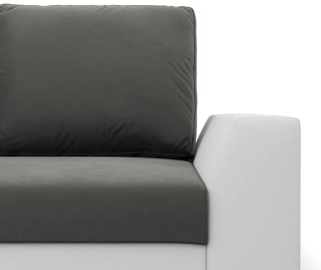 Rohová rozkladacia sedačka LUGO tmavosivá / biela