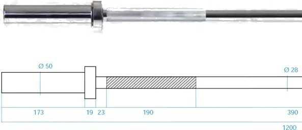 Olympijská os HMS Premium GO160 120 x 5 cm