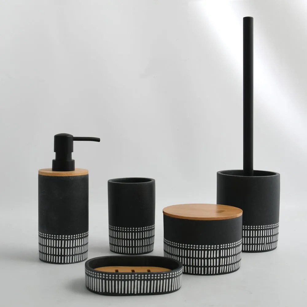 Čierny kúpeľňový organizér na vatové tampóny z polyresínu Yuma – Spirella