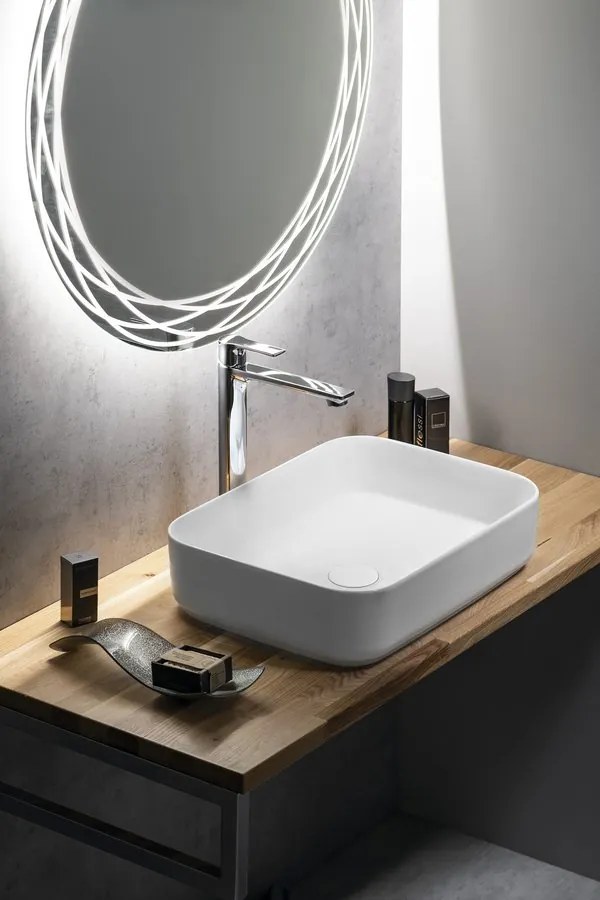 Isvea Isvea, INFINITY RECTANGLE keramické umývadlo na dosku, 50x36 cm, matná biela, 10NF65050-2L