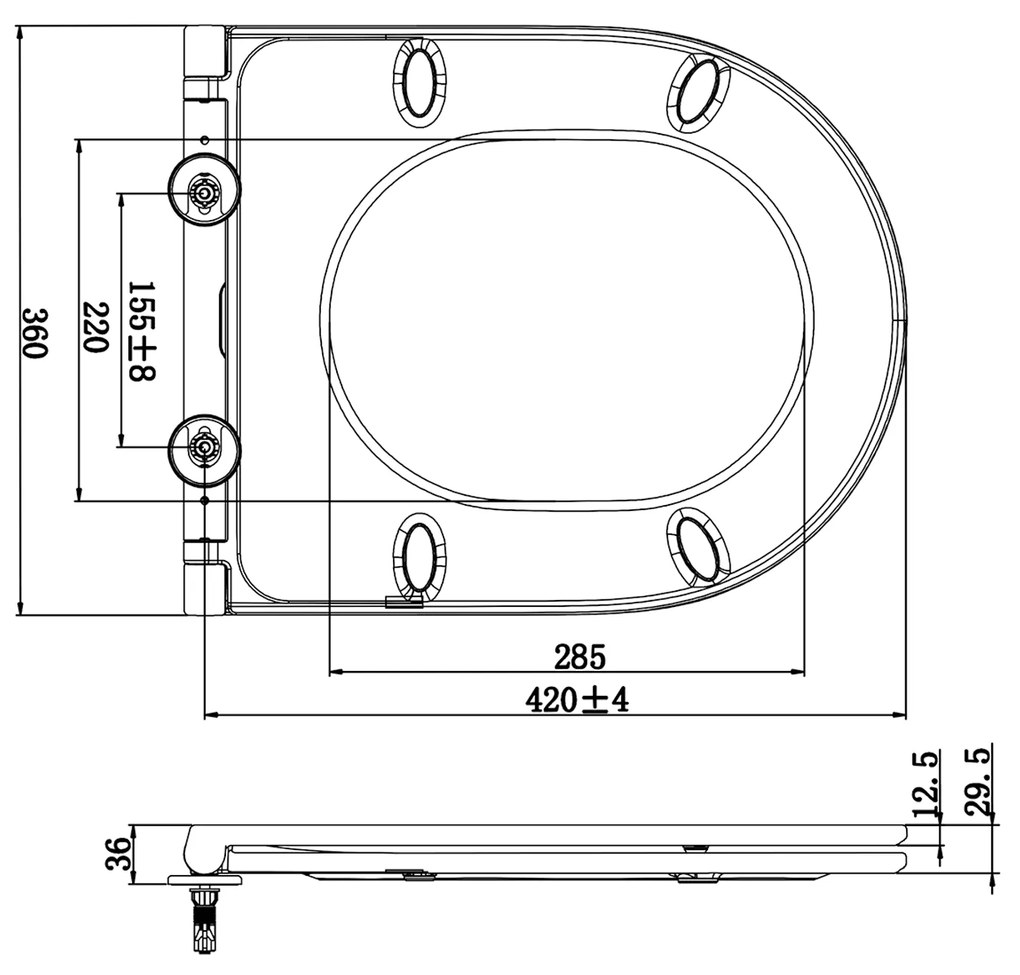Bruckner Bruckner, FEIN WC sedátko, SLIM, Soft Close, Easy Take, biela, 201.524.4