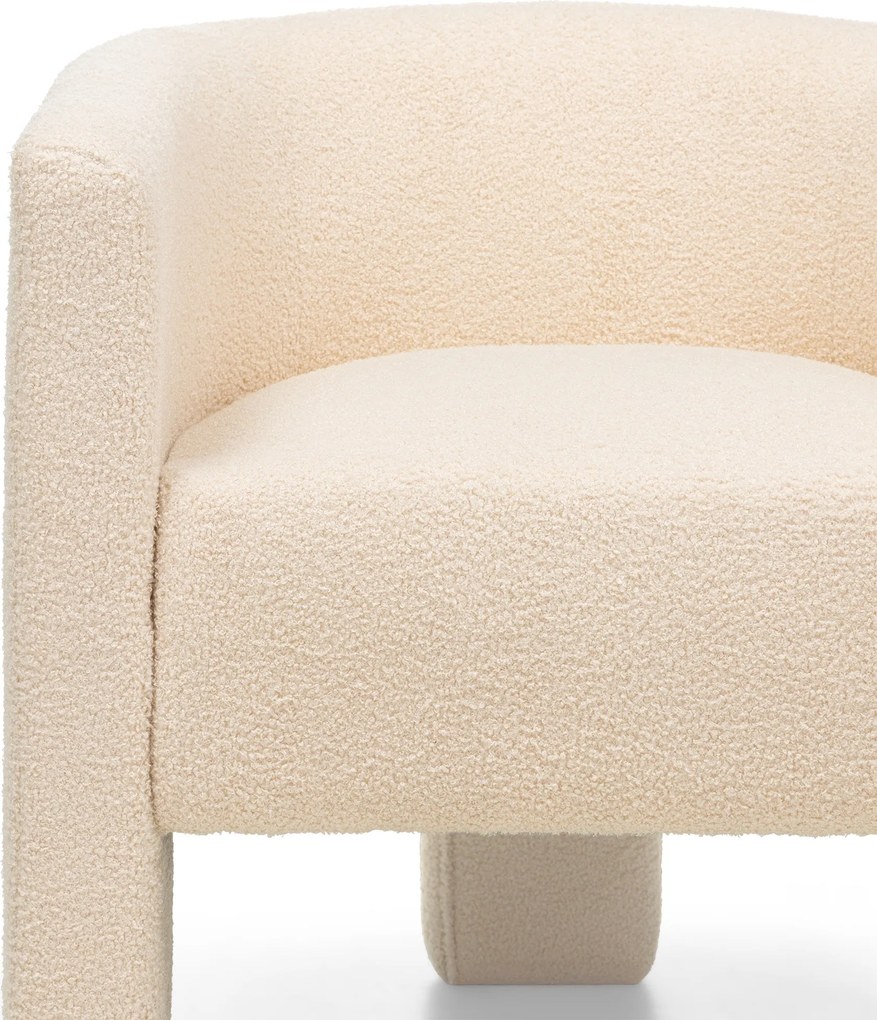 Designové křeslo Lorraine bouclé béžové
