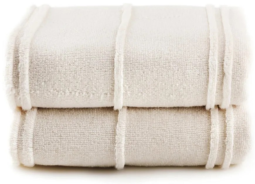 Krémové froté uteráky v súprave 2 ks 50x90 cm Arden – Foutastic