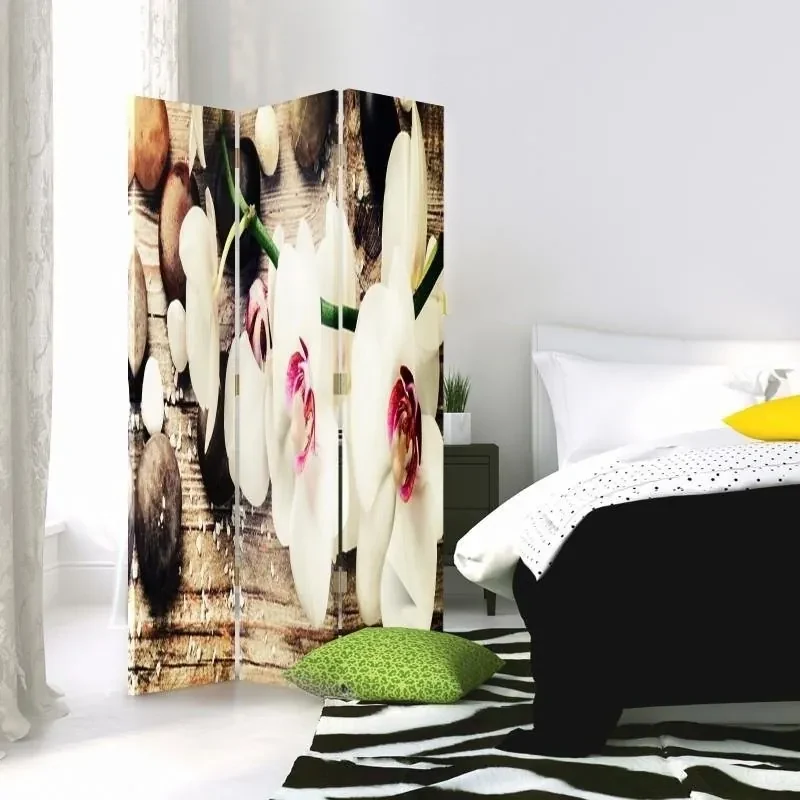 Gario Paraván Diskrétny pôvab orchideí Rozmery: 145 x 170 cm, Prevedenie: Otočný paraván 360°