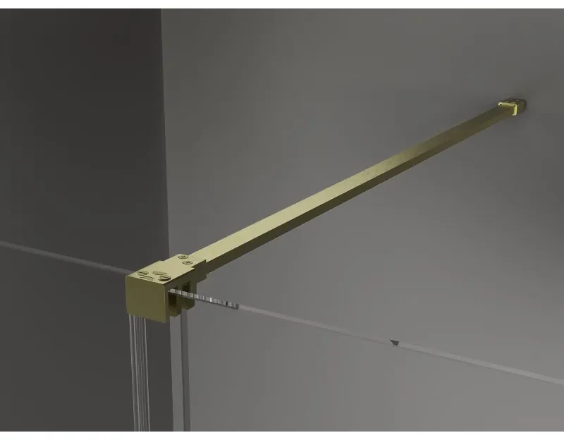 Mexen Velar, posuvné sprchové dvere do otvoru 90 cm, 8mm šedé sklo, zlatá matná, 871-090-000-41-55