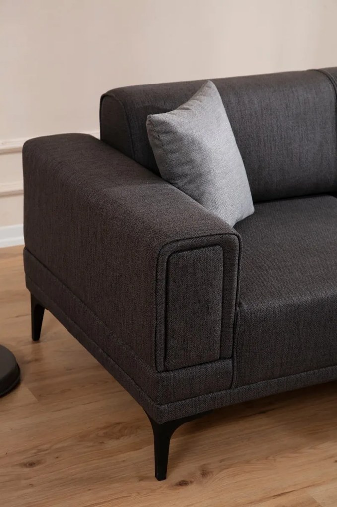 Rohová sedacia súprava Horizon 250 cm tmavosivá pravá