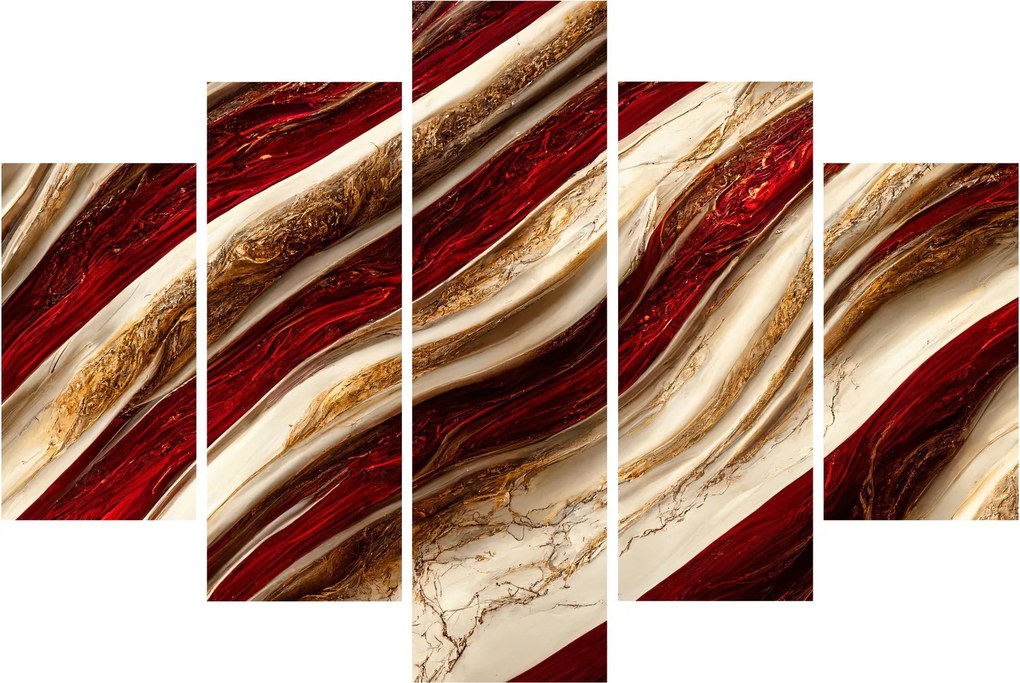 Obraz - Zlato - biela textúra (150x105 cm)