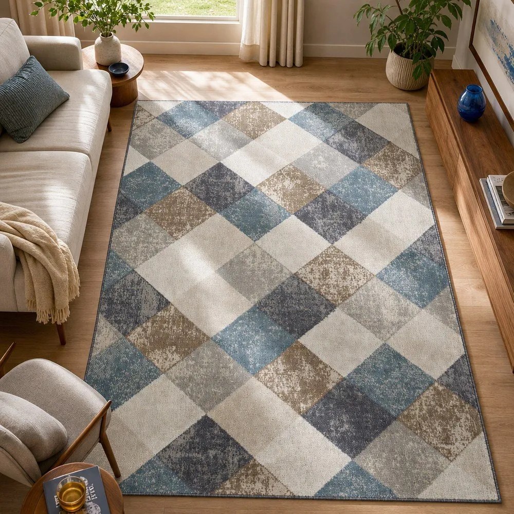 Modrý/béžový koberec 120x170 cm Terrain – Hanse Home