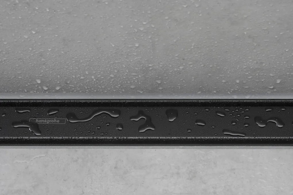 Hansgrohe RainDrain Match, vrchná sada sprchového žľabu 900 s výškovo nastaviteľným rámom, čierna matná, HAN-56040670