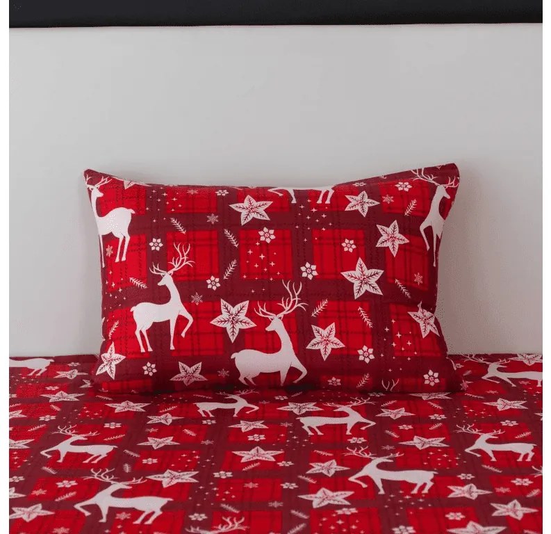 Obliečka na vankúš z mikrovlákna VELVET VIANOCE 50x70 cm, červená