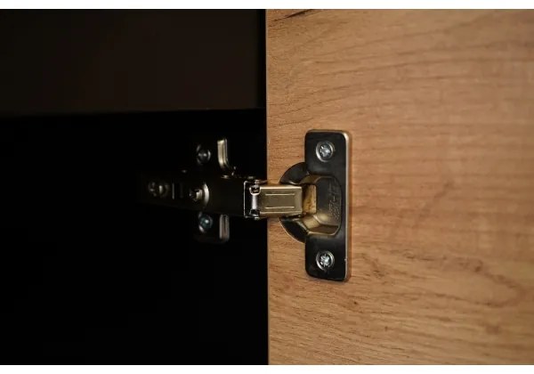 Kuchynská linka MARINA 180 cm dub craft/lesklá čierna