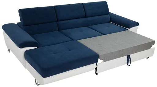 Rohová rozkladacia pohovka Alvin Mini Premium, Dostupné poťahy: Magic Velvet 2258 + Miu 2034 + Magic Velvet 2258, Strana: ľavá