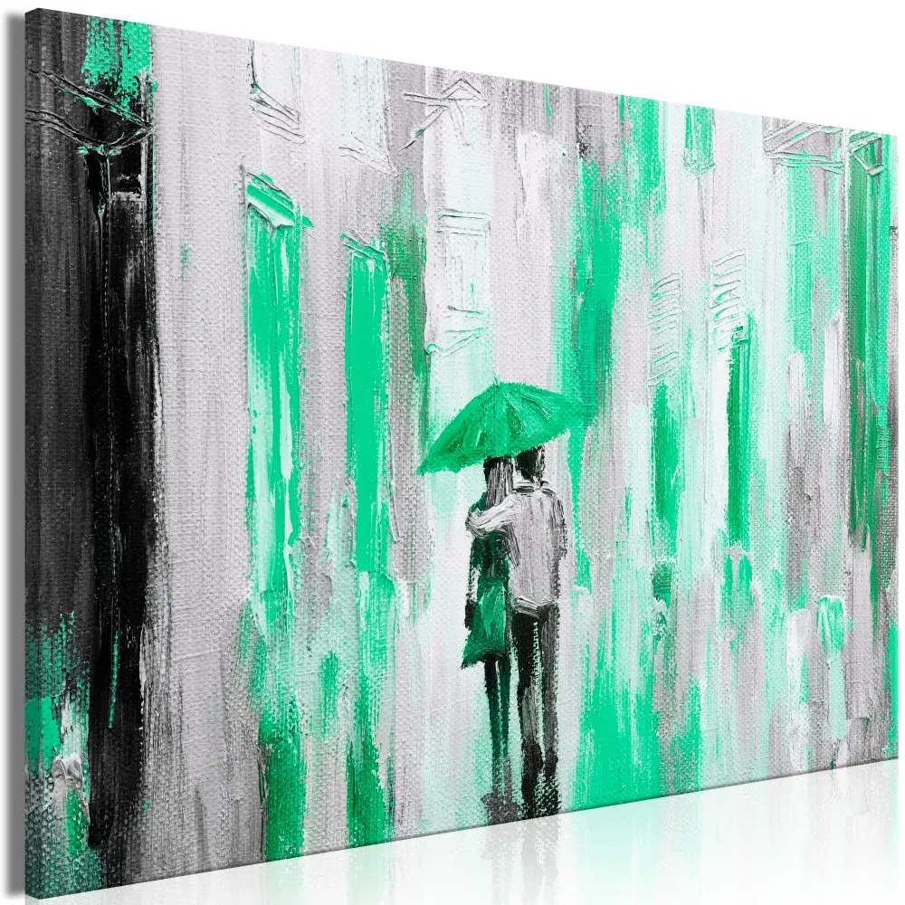 Obraz - Dáždnik pre zamilovaných - zelený 90x60
