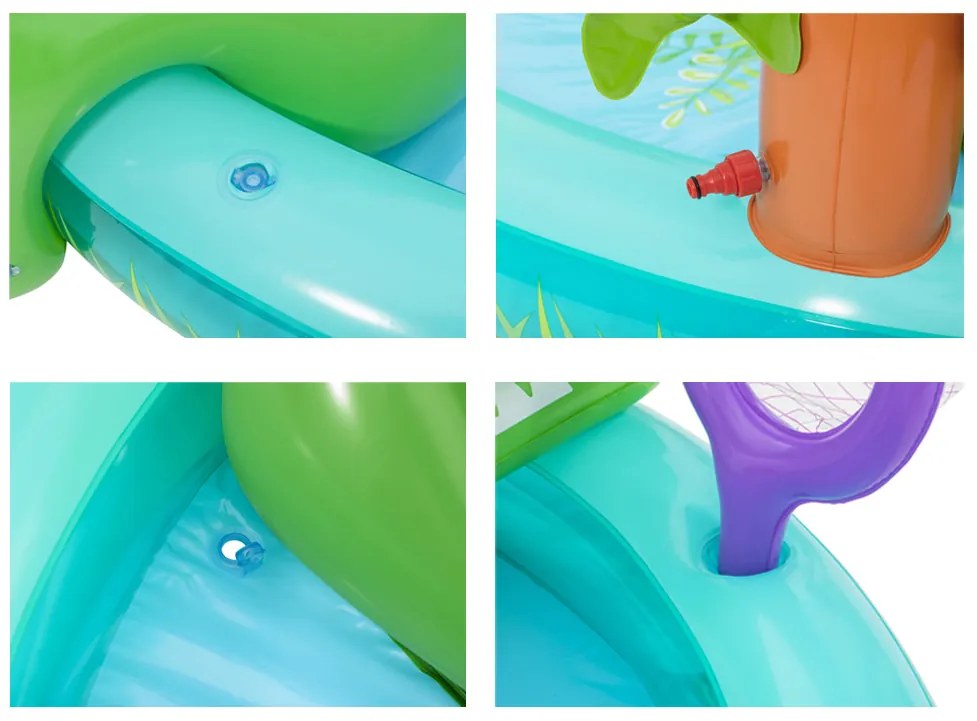 Nafukovacie ihrisko CROCODILE šmykľavka + postrekovač + loptičky Bestway 53166