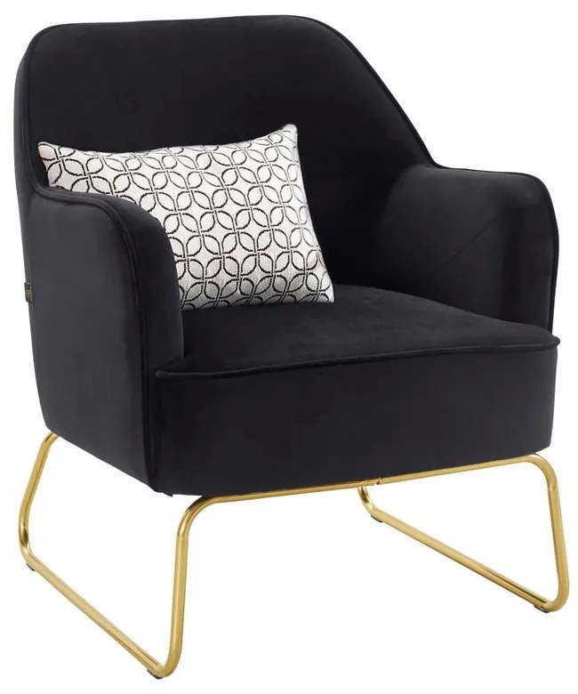 Čierne zamatové kreslo Joshua - Støraa