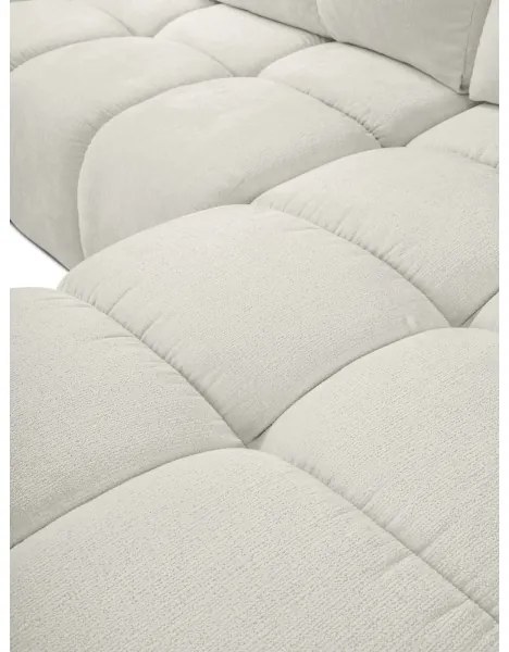 Rozkladacia rohová čalúnená sedacia súprava s úložným priestorom v tvare L ALMADA, pravé prevedenie, béžová