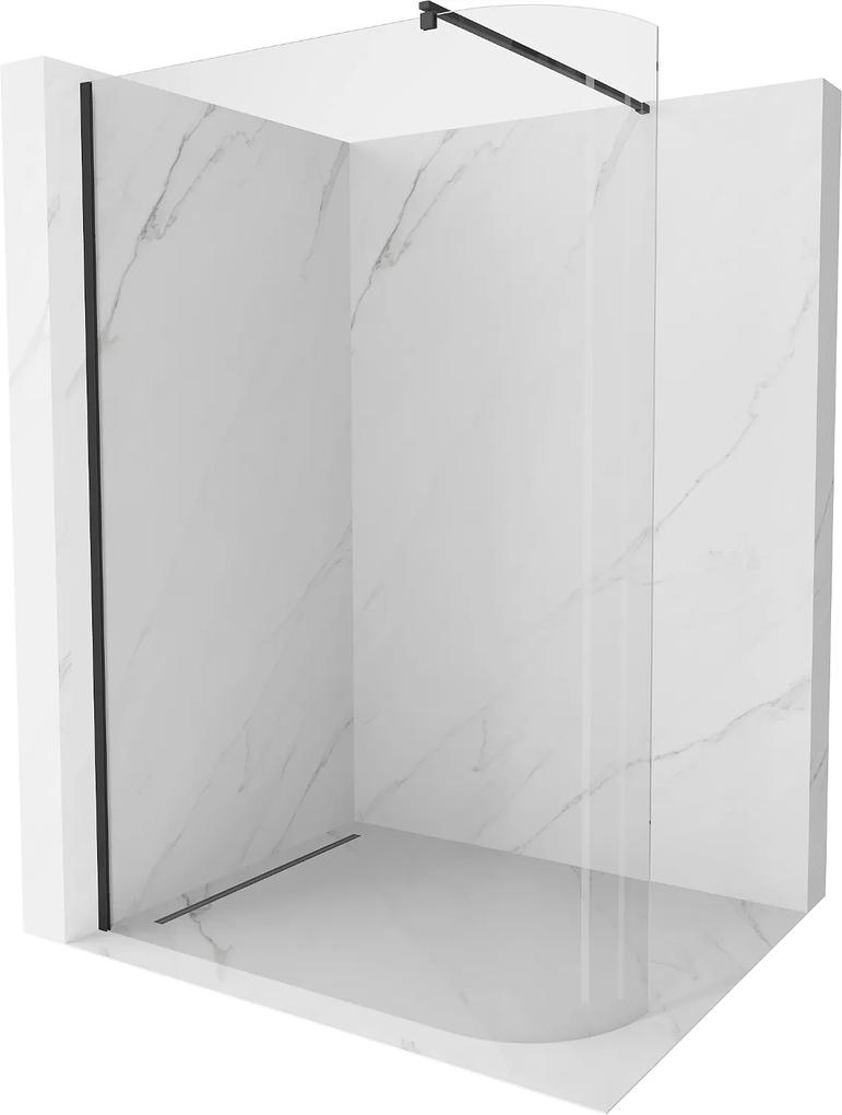 Mexen Kioto, zaoblená sprchová zástena 150 x 200 cm, 8mm číre sklo, čierny profil, 800-150-101-70-06