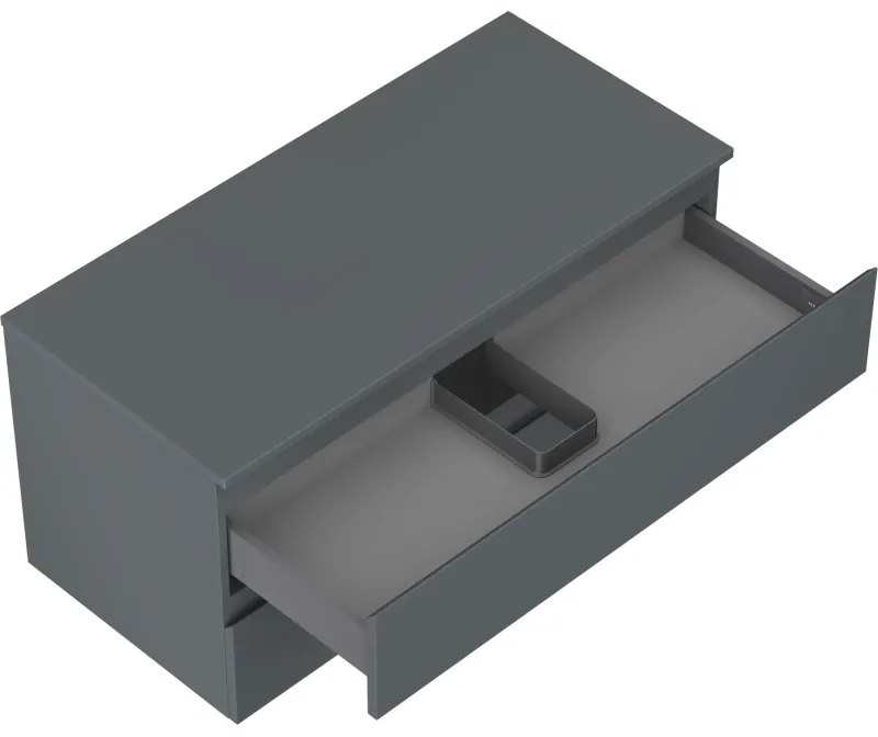 Mexen Orio, kúpeľňová skrinka 100 cm s hornou časťou, 2 zásuvky, grafitová matná, 91A10-10047-2-BFFC66