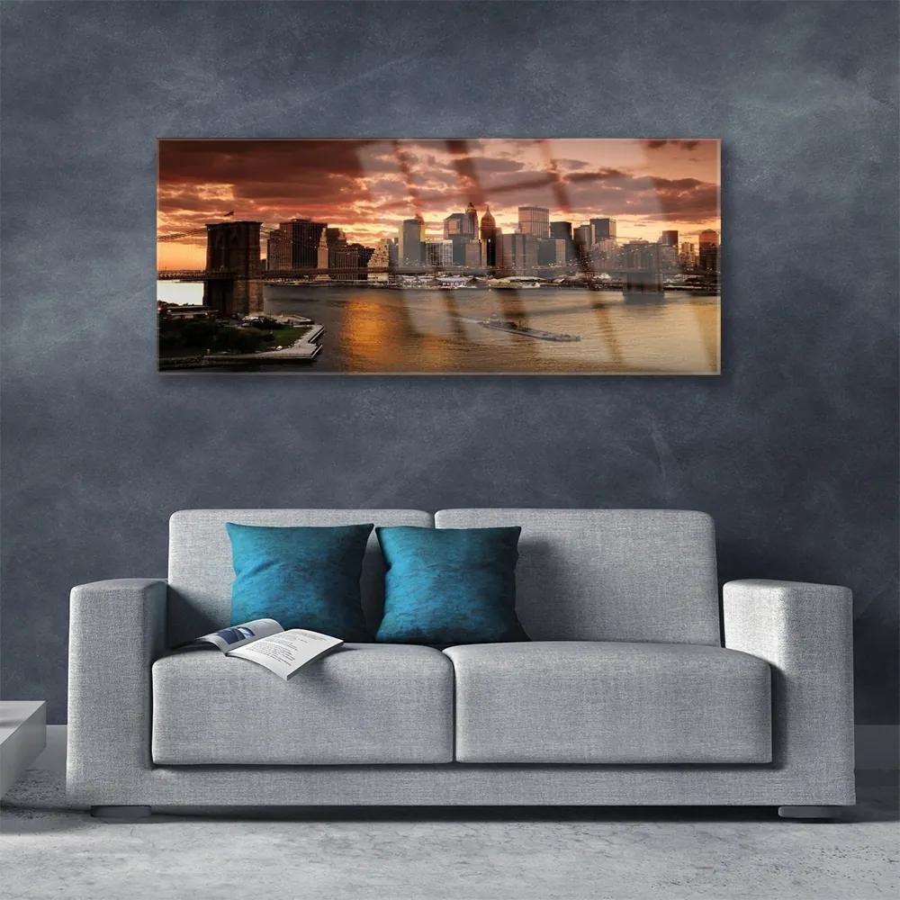 Obraz plexi Mesto brooklynský most 125x50 cm