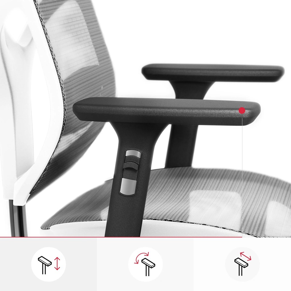 Kancelárska ergonomická stolička Diablo V-Basic, bielo-šedá