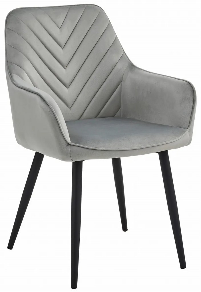 Jedálenské kreslo NANA VELVET, svetlosivé