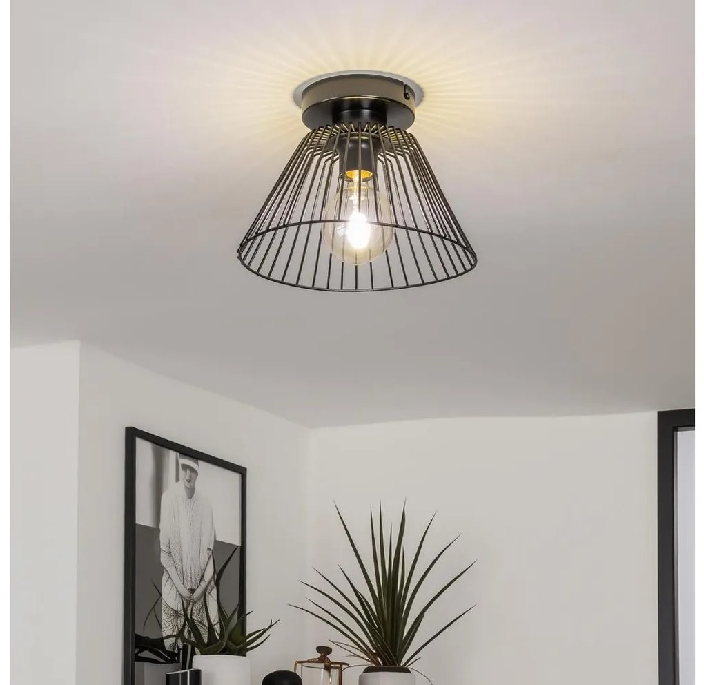 Brilagi - LED prisadený luster CERIA WIRE 1xE27/40W/230V pr. 21 cm čierny