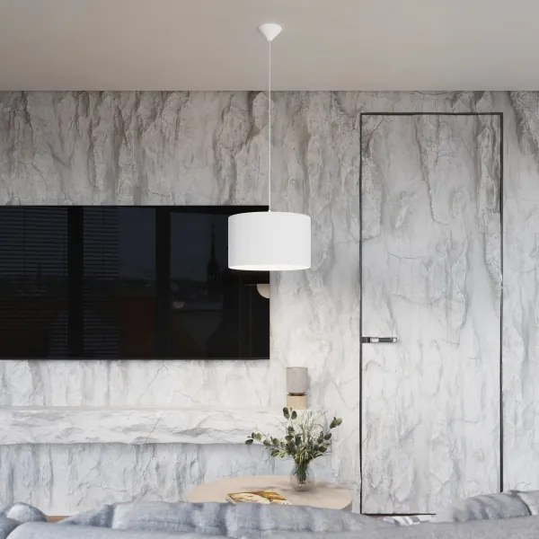 Sollux SL.1404 - Luster na lanku NOVA 1xE27/15W/230V pr. 40 cm biela