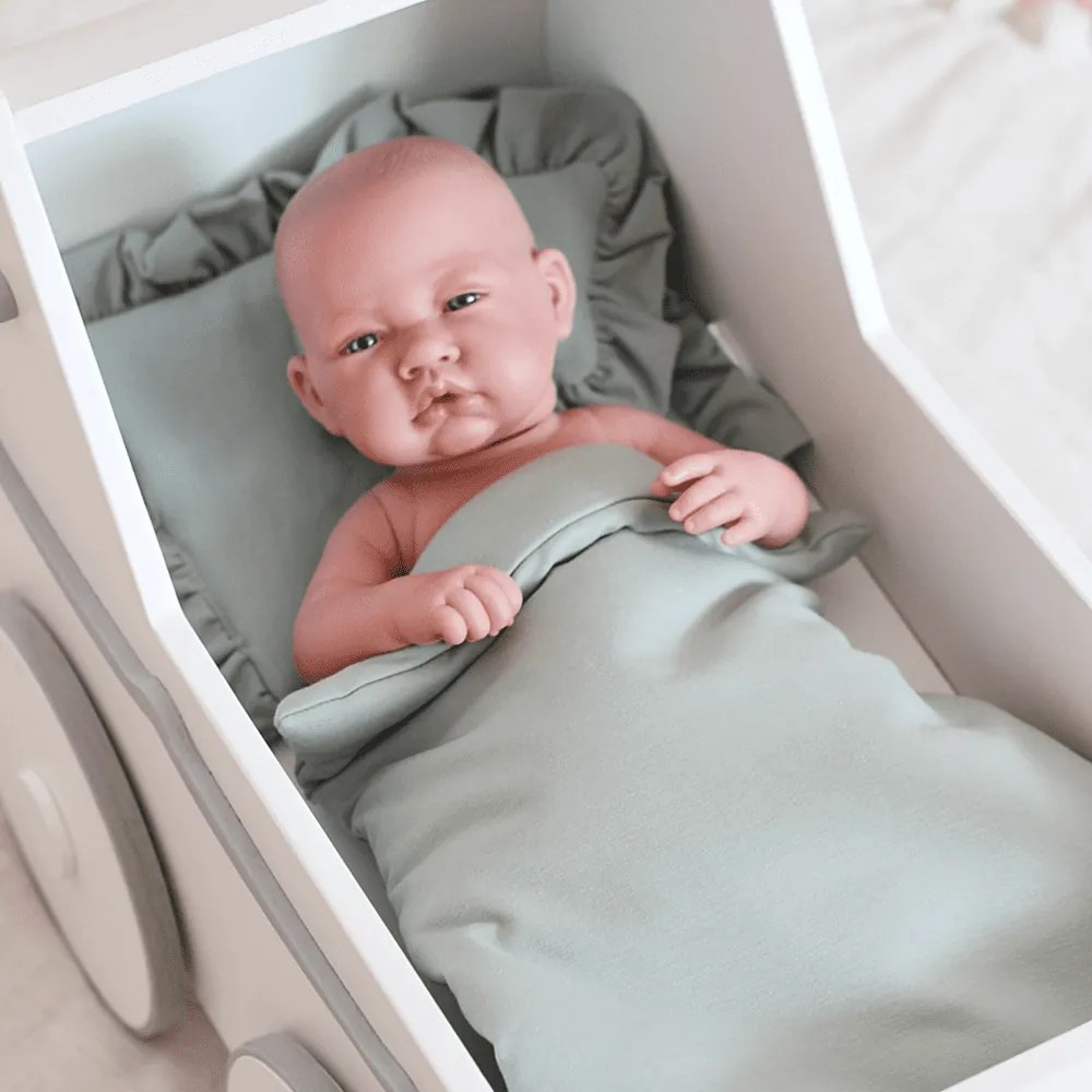 Súprava obliečok pre bábiky zelená 28x42cm