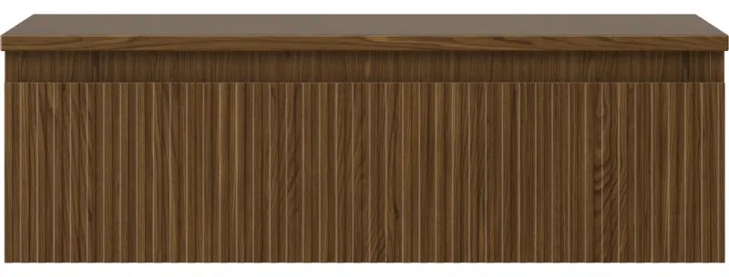 Mexen Rivel, kúpeľňová skrinka 80 cm s hornou časťou, 1 zásuvka, drážkovaná, orech, 91A20-08023-1-BFC86