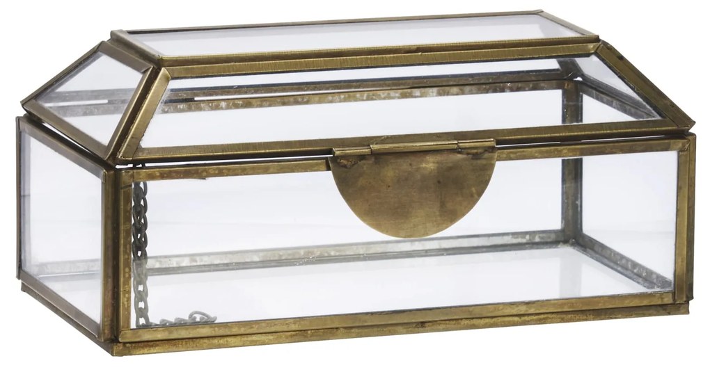 MADAM STOLTZ Sklenený box Aged Brass