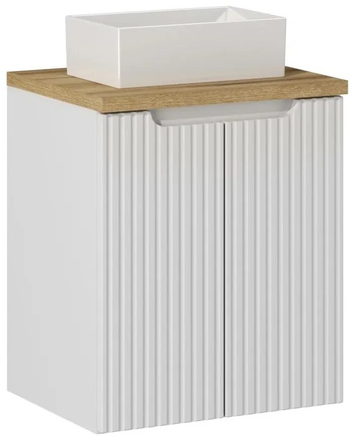 Závesná skrinka Nova White Gaja II s doskou 50 cm biela/dub evoke