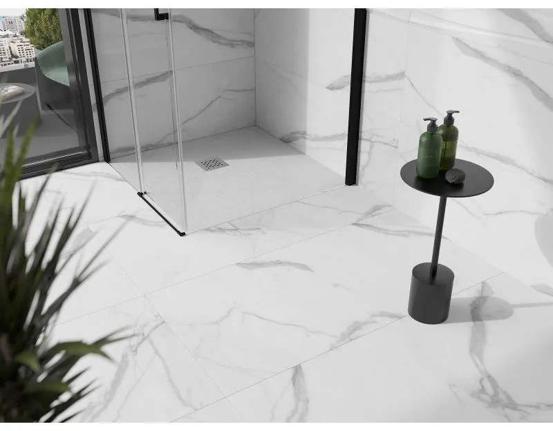 Mexen Stone+, štvorcová vanička z minerálneho kompozitu 100 x 100 cm, biela, 44101010
