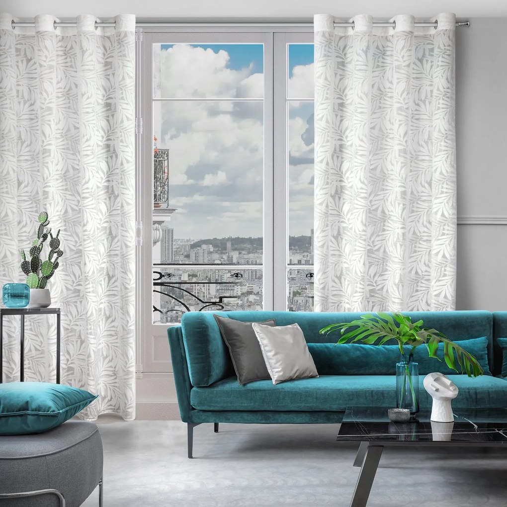 ZÁVES NA KRÚŽKOCH NATALY 140X250 CM VZOROVANÁ