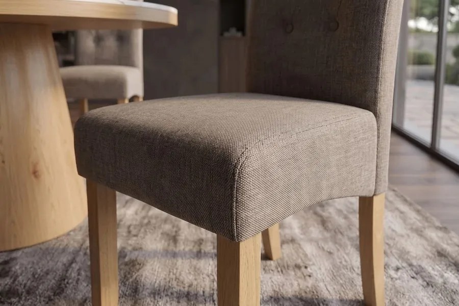 Dizajnová jedálenská stolička Eileithya taupe / dub