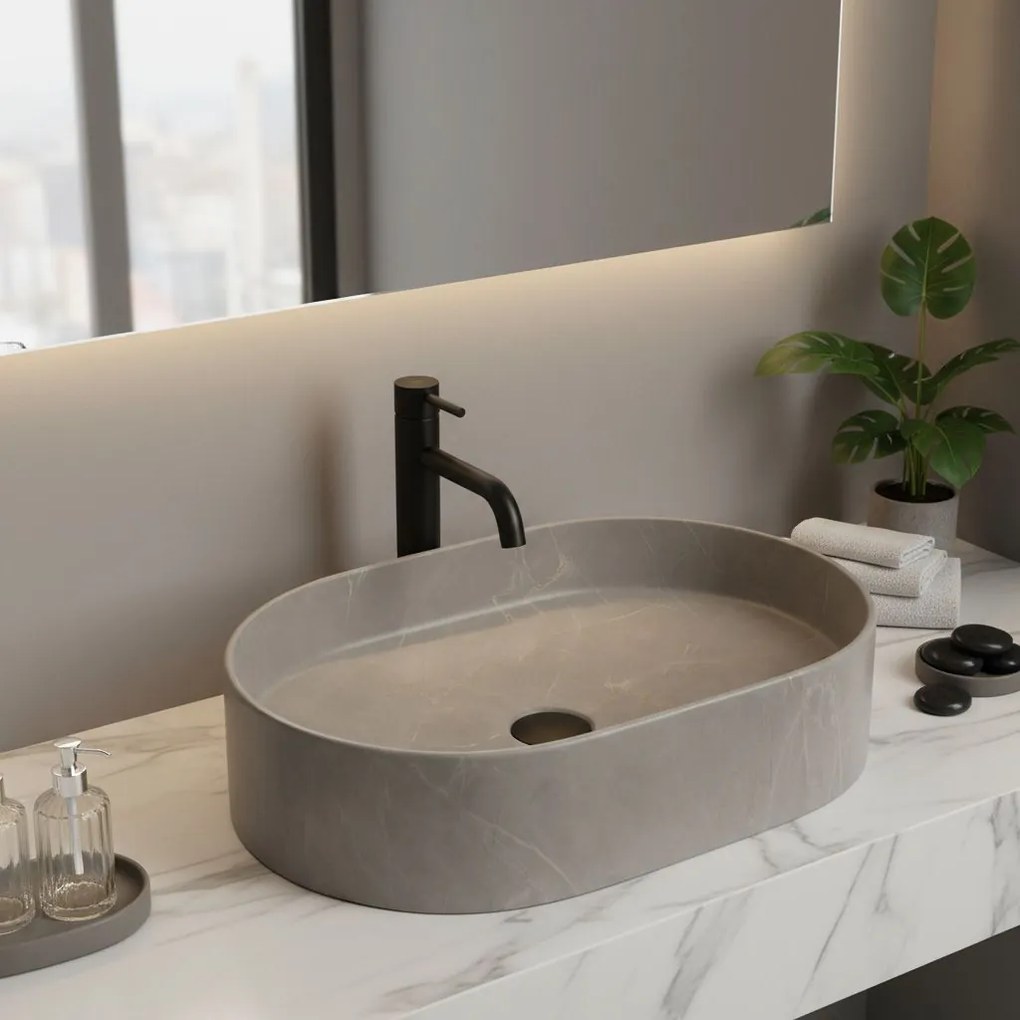 Rea Nadia, umývadlo na dosku 500x380x120 mm, imitácia kameňa - Kashmir, REA-U9241