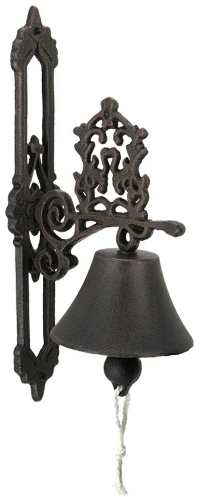 Záhradný zvonček Vintage, 36x13 cm, liatina, hnedá