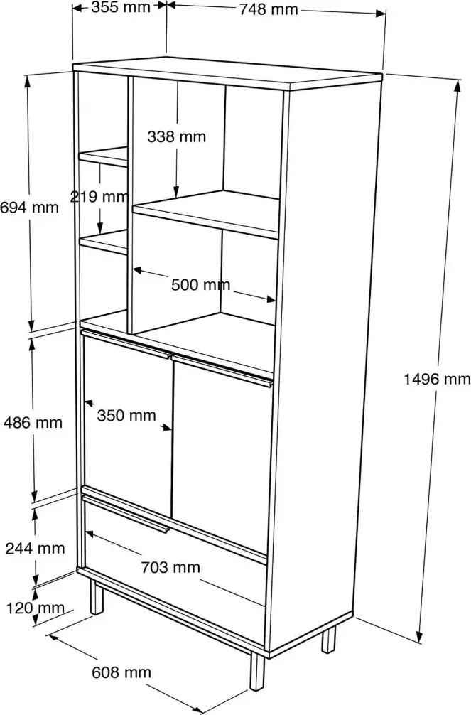 Kúpeľňová skrinka Houseland Dolabis biela