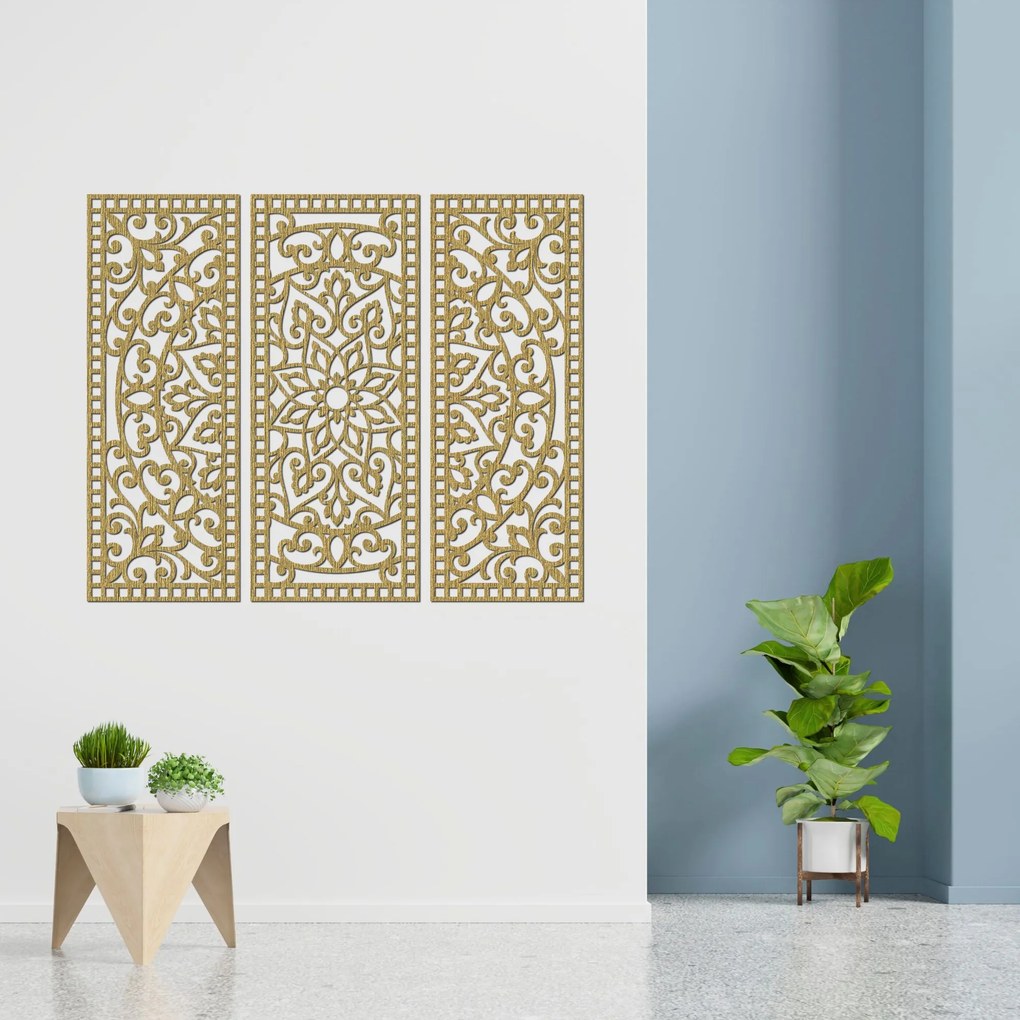 SENTOP | Nástenná dekorácia trojdielny panel mandala  | SENTOP PR0514-A