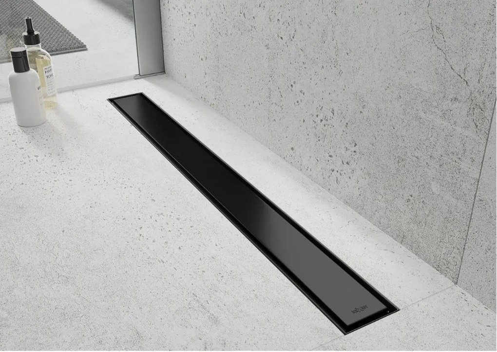 Odtokový sprchovací žľab FLAT 2v1 - čierny